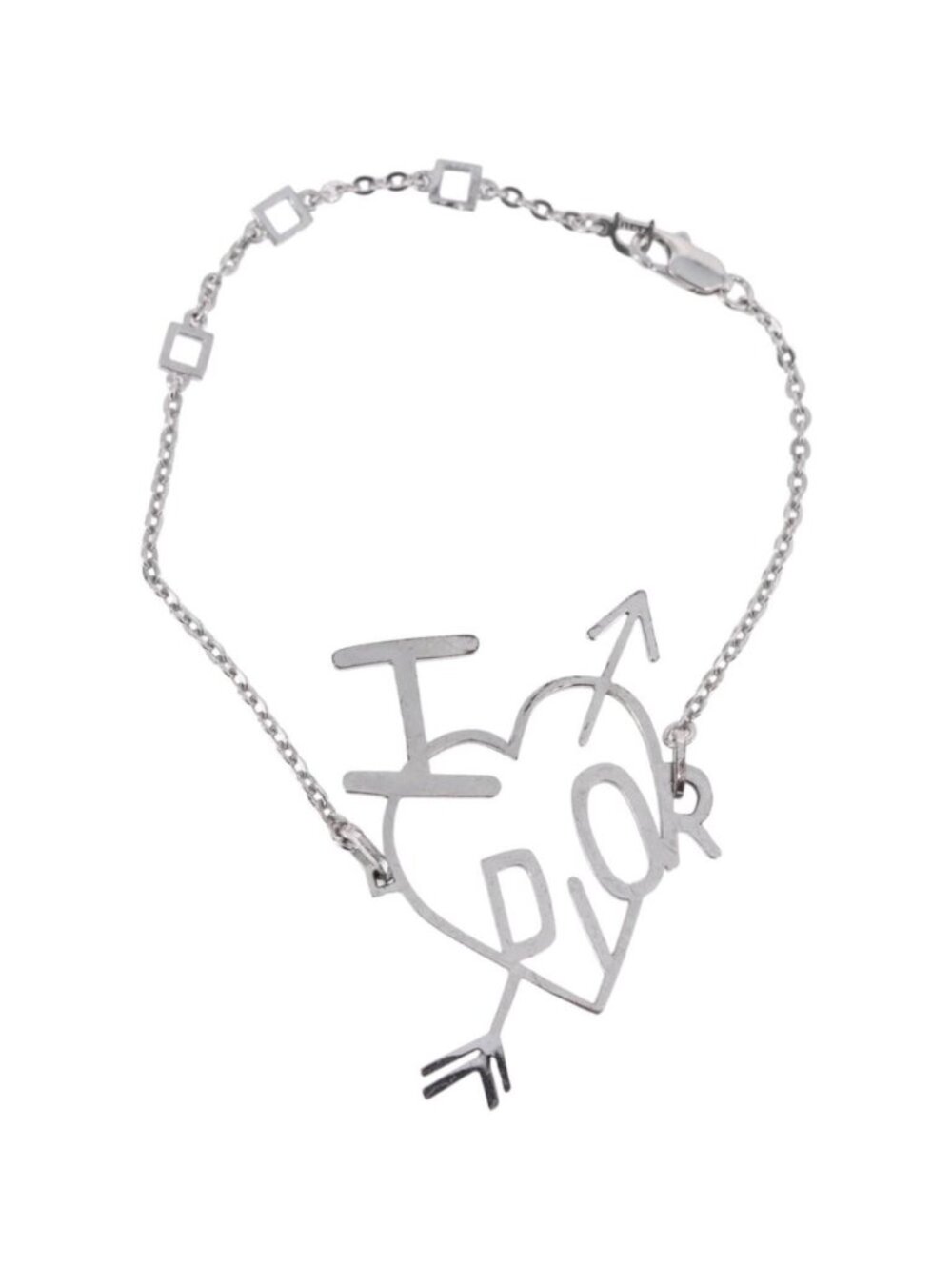 Christian Dior Heart Arrow Bracelet Metal Silver